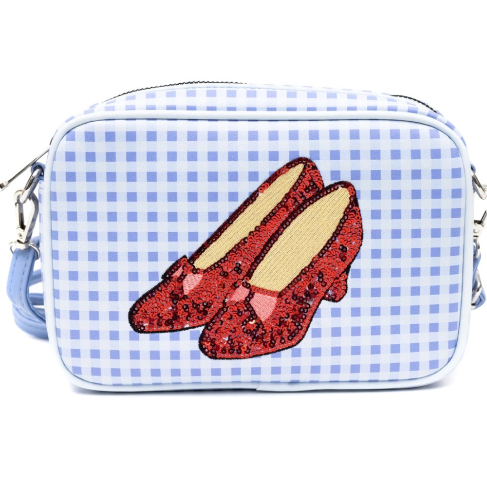 BUCKLE-DOWN Wizard of Oz Dorothy & Toto Blue Gingham Crossbody Bag